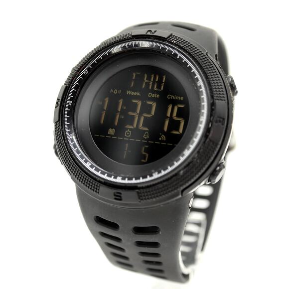 SKMEI Mens Jumbo 50mm Black Digital Sport Watch Alarm Chrono Timer w New Battery - Picture 1 of 14